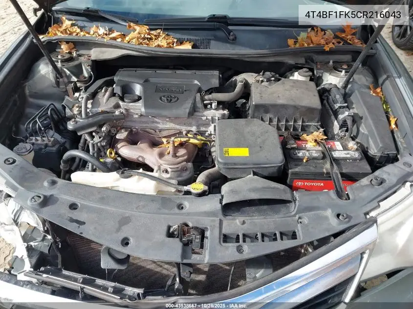 4T4BF1FK5CR216043 2012 Toyota Camry Le