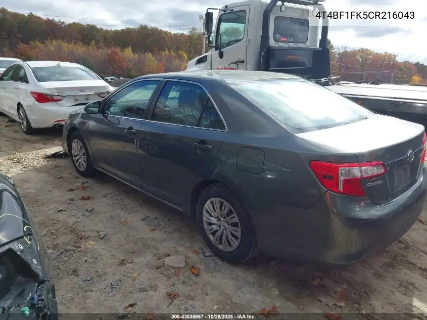 4T4BF1FK5CR216043 2012 Toyota Camry Le