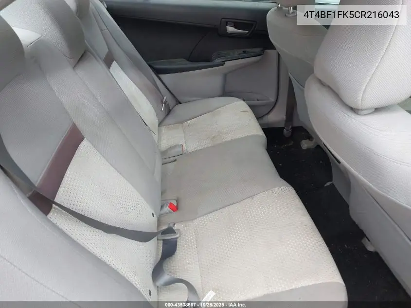 4T4BF1FK5CR216043 2012 Toyota Camry Le