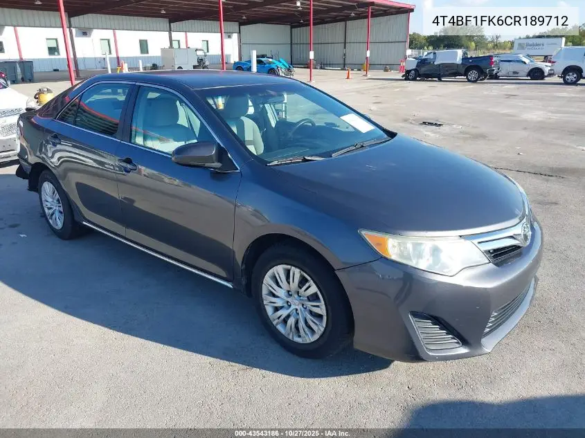 4T4BF1FK6CR189712 2012 Toyota Camry Le