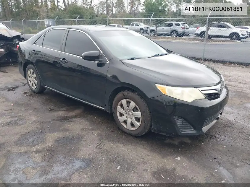4T1BF1FK0CU061881 2012 Toyota Camry Le