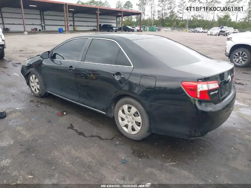 4T1BF1FK0CU061881 2012 Toyota Camry Le