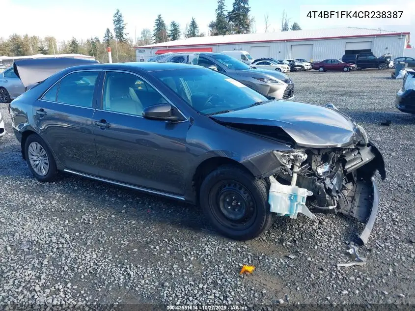 4T4BF1FK4CR238387 2012 Toyota Camry Le