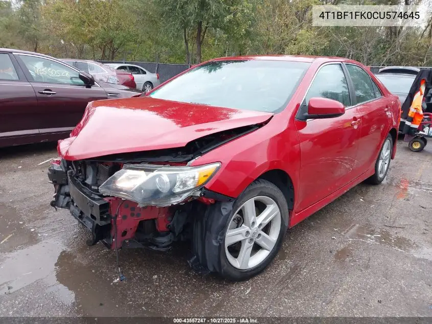 4T1BF1FK0CU574645 2012 Toyota Camry Se