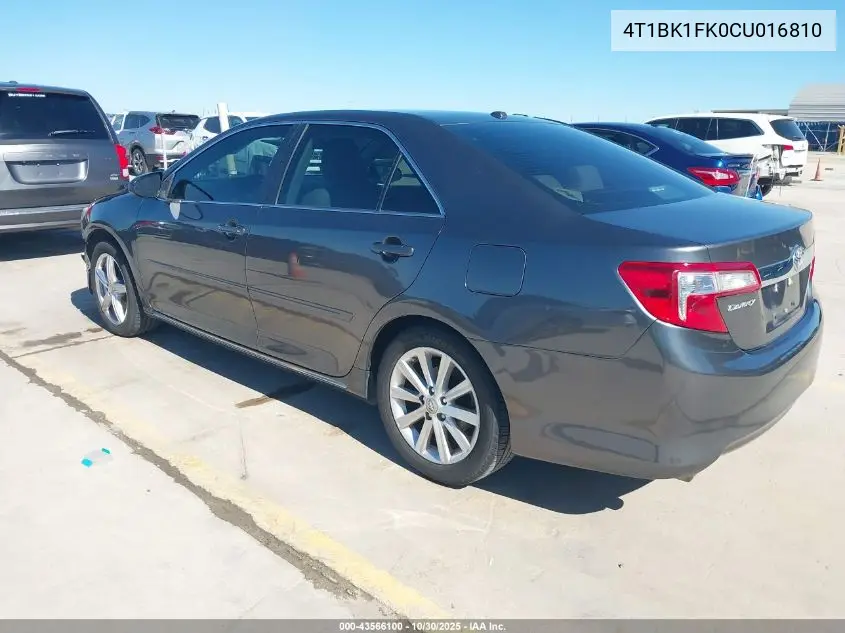 4T1BK1FK0CU016810 2012 Toyota Camry Xle V6
