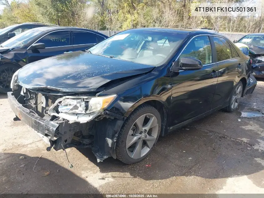 4T1BK1FK1CU501361 2012 Toyota Camry Se V6