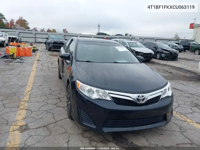 4T1BF1FKXCU063119 2012 Toyota Camry Le