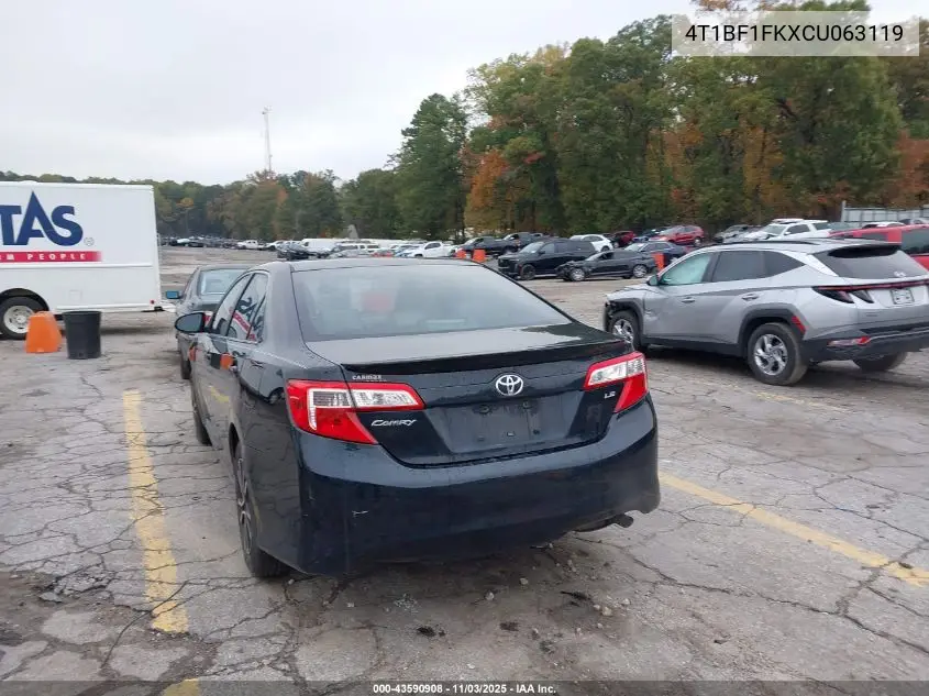 4T1BF1FKXCU063119 2012 Toyota Camry Le