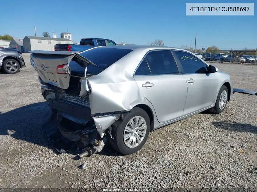 4T1BF1FK1CU588697 2012 Toyota Camry Le