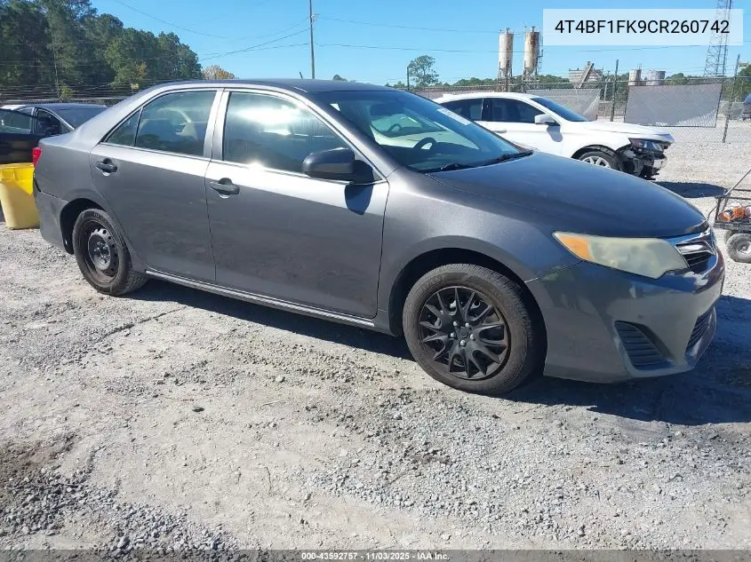 4T4BF1FK9CR260742 2012 Toyota Camry Le