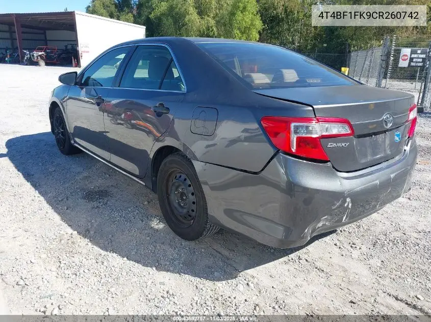 4T4BF1FK9CR260742 2012 Toyota Camry Le