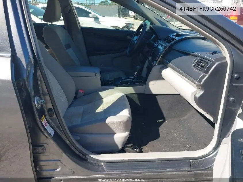 4T4BF1FK9CR260742 2012 Toyota Camry Le
