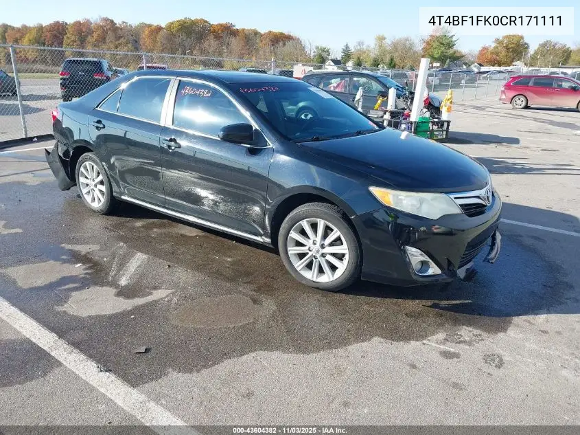 4T4BF1FK0CR171111 2012 Toyota Camry Xle