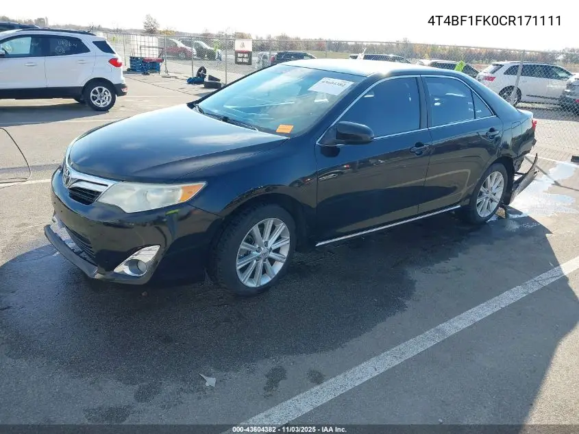 4T4BF1FK0CR171111 2012 Toyota Camry Xle