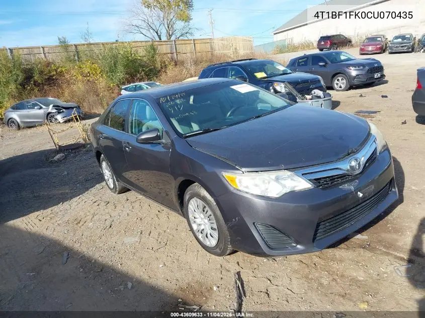 4T1BF1FK0CU070435 2012 Toyota Camry Le