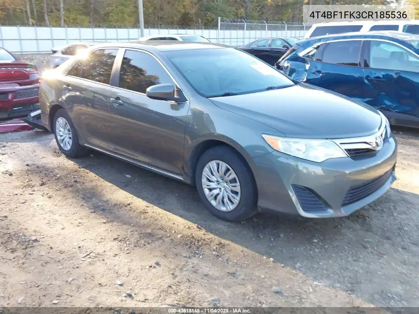 4T4BF1FK3CR185536 2012 Toyota Camry Le