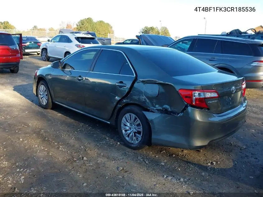 4T4BF1FK3CR185536 2012 Toyota Camry Le