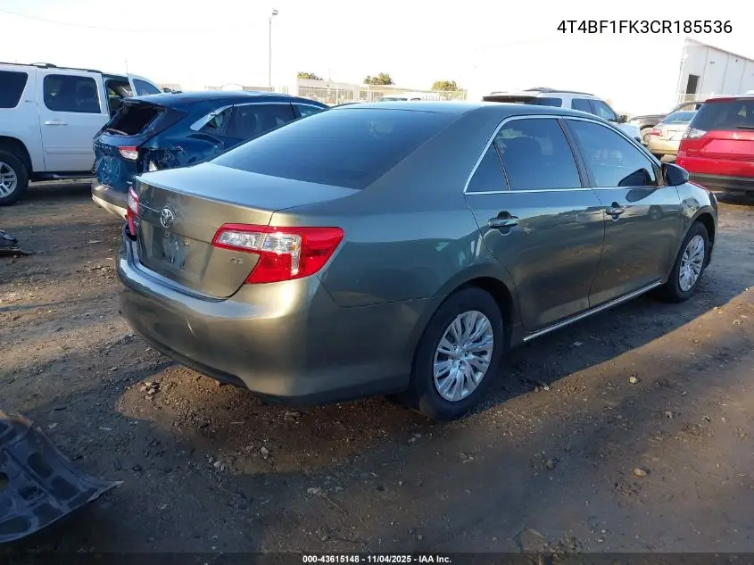 4T4BF1FK3CR185536 2012 Toyota Camry Le