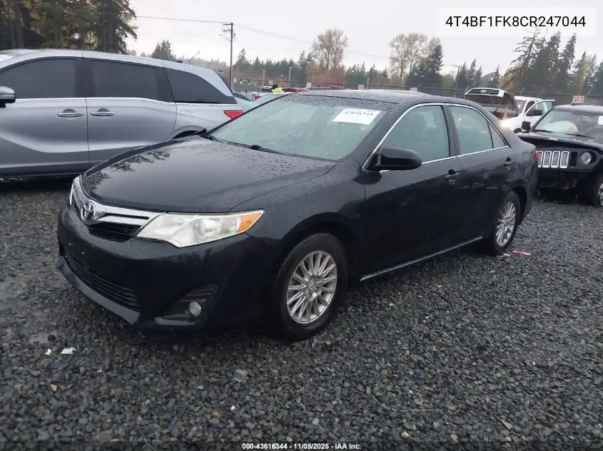 4T4BF1FK8CR247044 2012 Toyota Camry Le