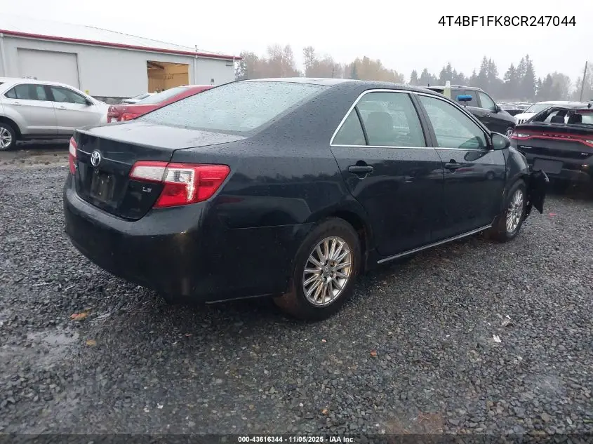 4T4BF1FK8CR247044 2012 Toyota Camry Le