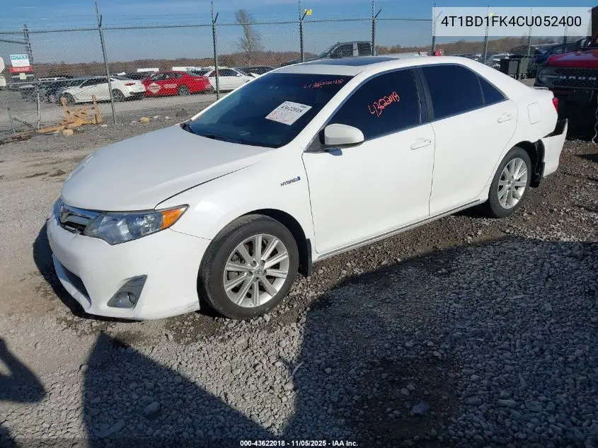 4T1BD1FK4CU052400 2012 Toyota Camry Hybrid Xle