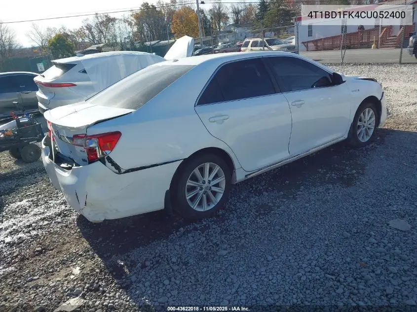 4T1BD1FK4CU052400 2012 Toyota Camry Hybrid Xle