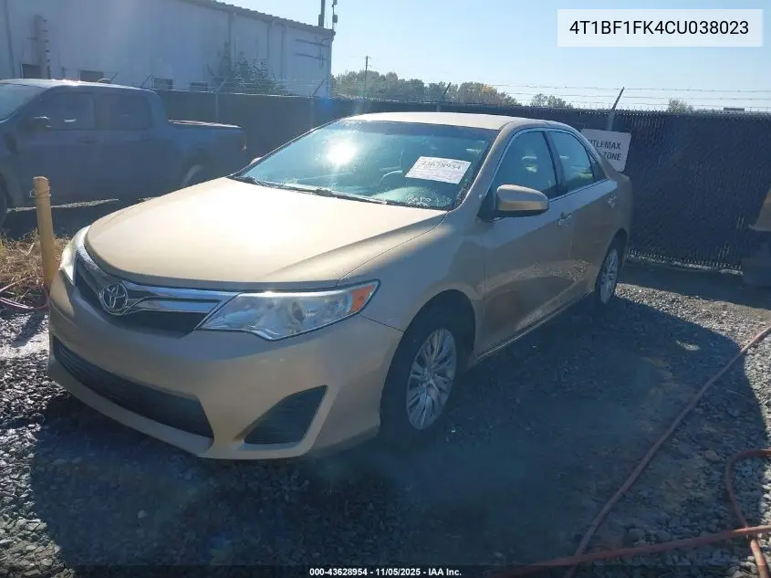 4T1BF1FK4CU038023 2012 Toyota Camry Le