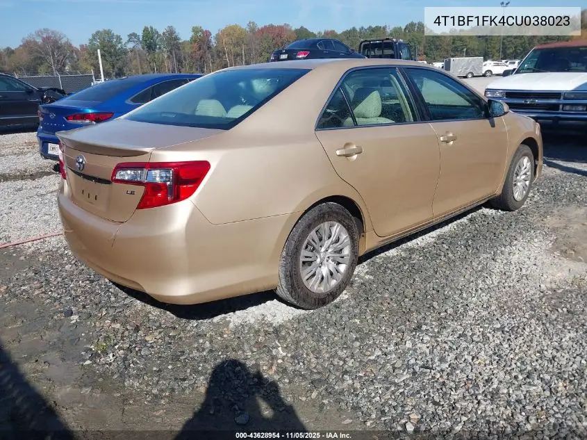 4T1BF1FK4CU038023 2012 Toyota Camry Le