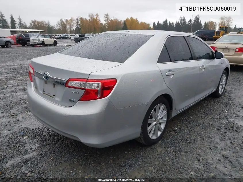 4T1BD1FK5CU060019 2012 Toyota Camry Hybrid Xle