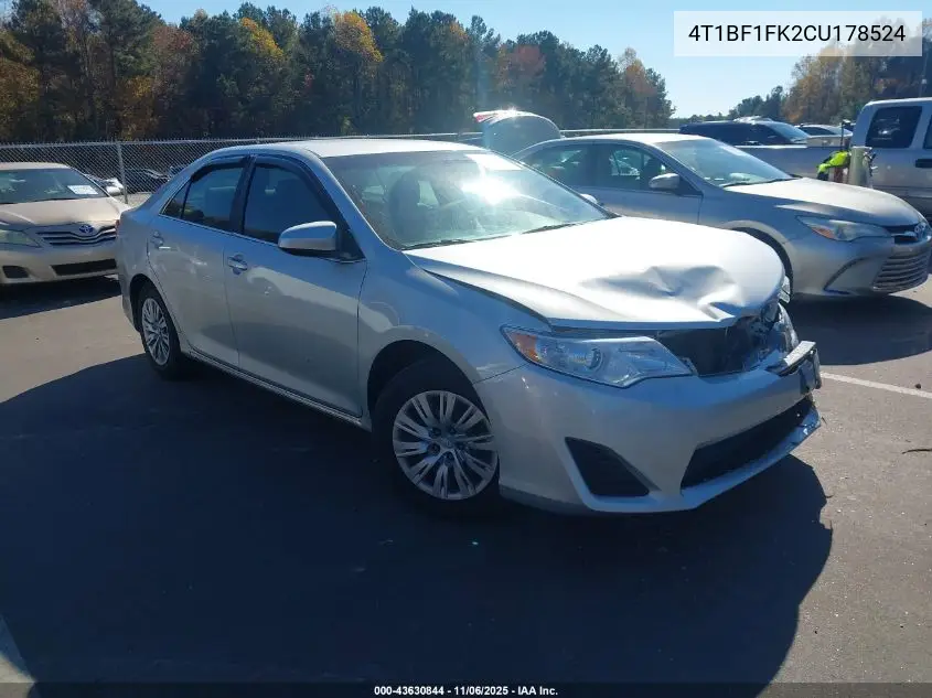 4T1BF1FK2CU178524 2012 Toyota Camry Le