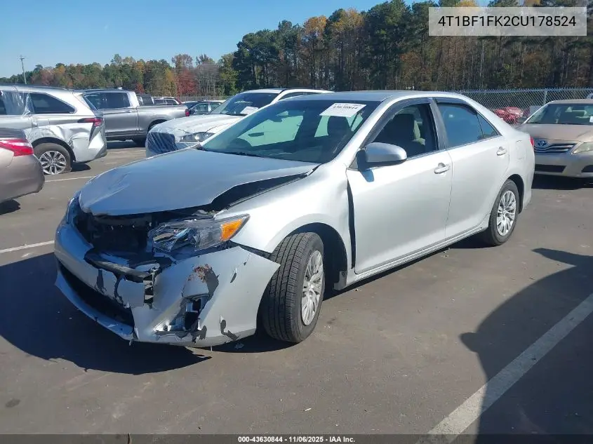 4T1BF1FK2CU178524 2012 Toyota Camry Le