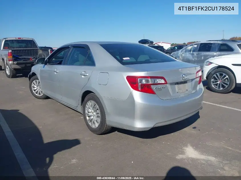 4T1BF1FK2CU178524 2012 Toyota Camry Le