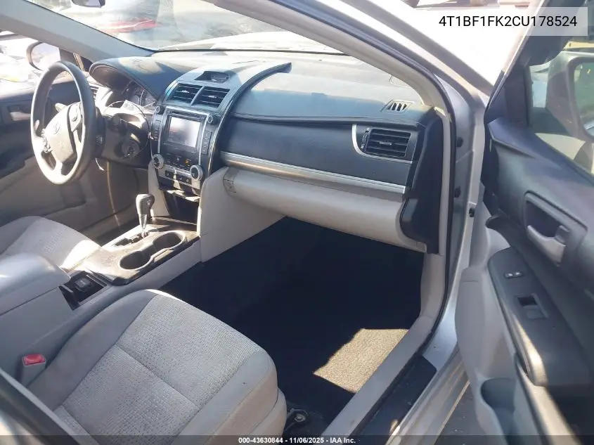 4T1BF1FK2CU178524 2012 Toyota Camry Le