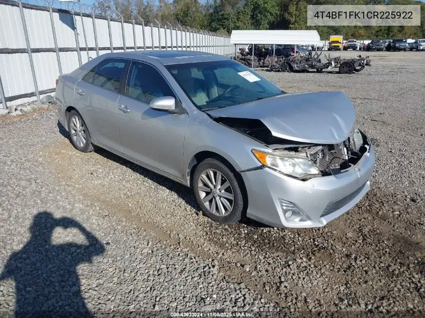 4T4BF1FK1CR225922 2012 Toyota Camry Xle
