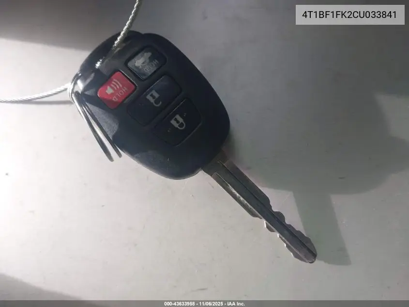 4T1BF1FK2CU033841 2012 Toyota Camry Le