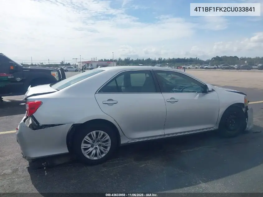 4T1BF1FK2CU033841 2012 Toyota Camry Le