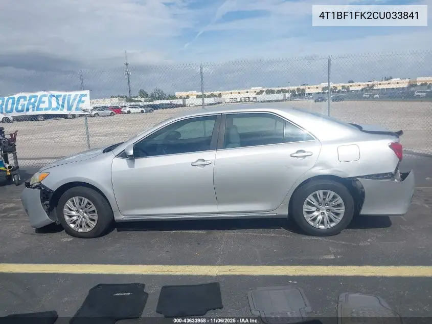 4T1BF1FK2CU033841 2012 Toyota Camry Le
