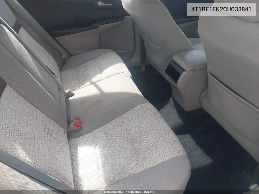 4T1BF1FK2CU033841 2012 Toyota Camry Le