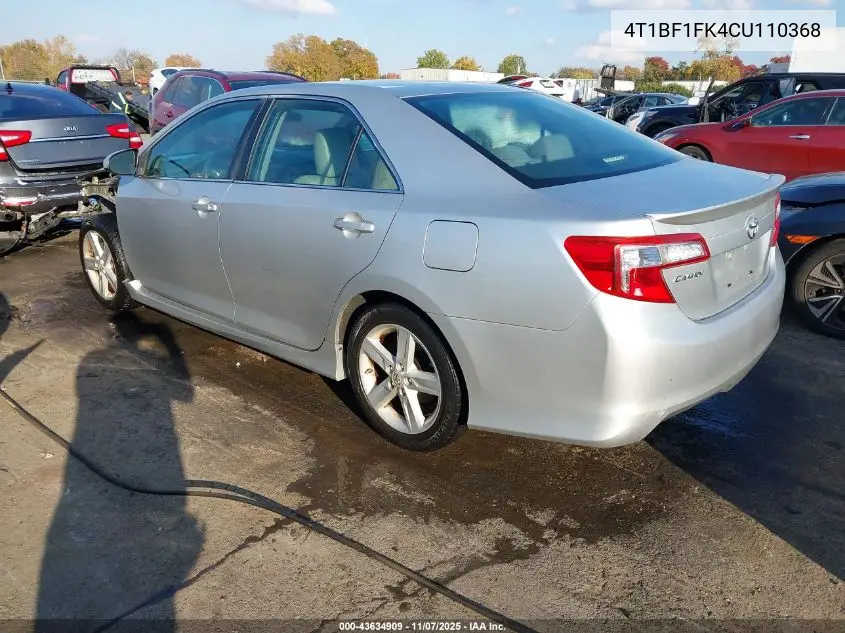 4T1BF1FK4CU110368 2012 Toyota Camry Se
