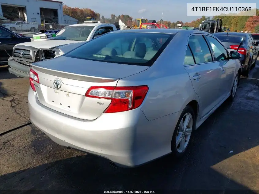4T1BF1FK4CU110368 2012 Toyota Camry Se
