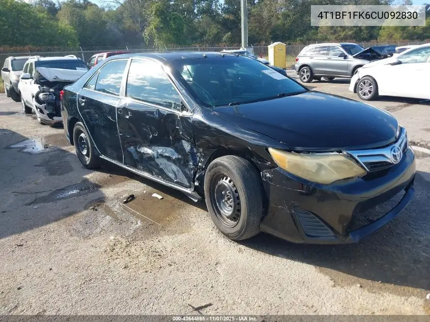 4T1BF1FK6CU092830 2012 Toyota Camry Le