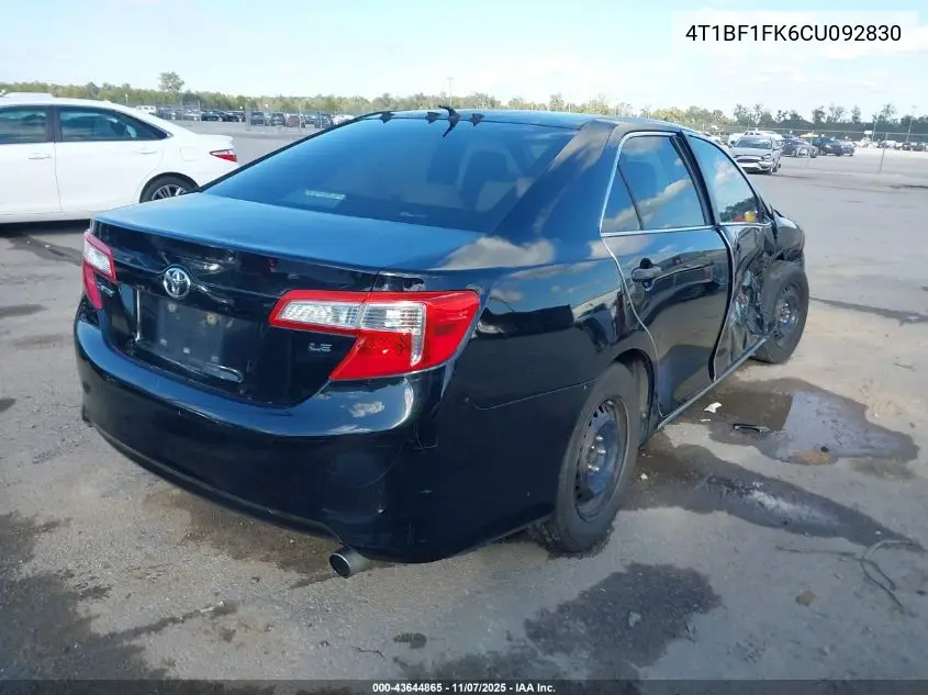 4T1BF1FK6CU092830 2012 Toyota Camry Le