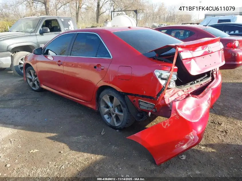 4T1BF1FK4CU611079 2012 Toyota Camry Se Limited Edition