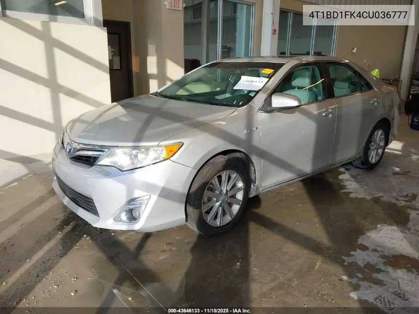 4T1BD1FK4CU036777 2012 Toyota Camry Hybrid Xle