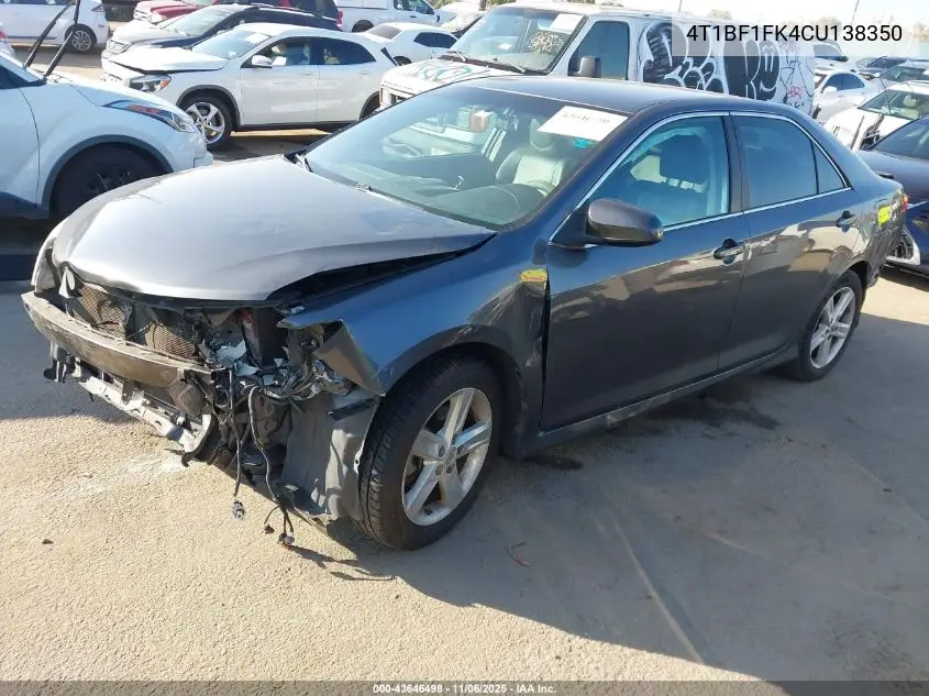 4T1BF1FK4CU138350 2012 Toyota Camry Se