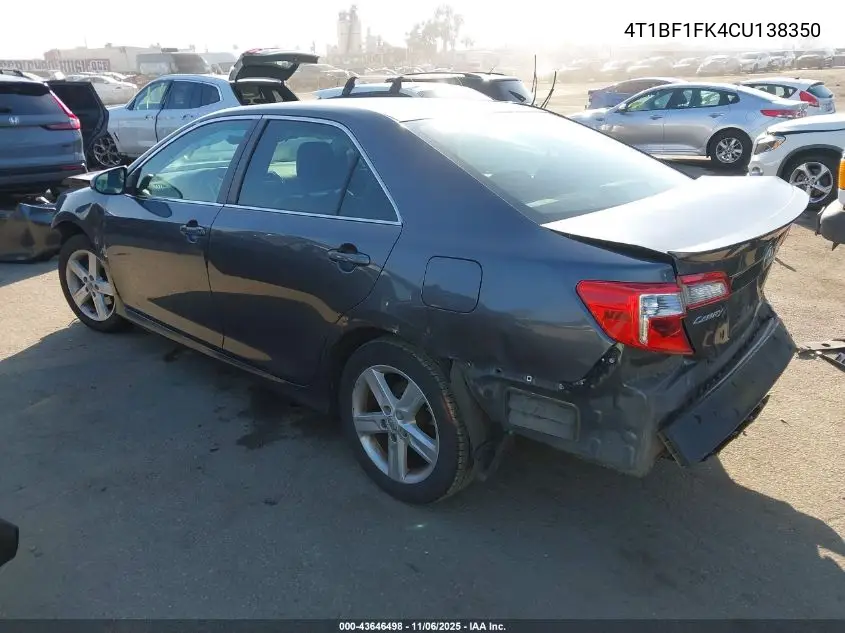 4T1BF1FK4CU138350 2012 Toyota Camry Se
