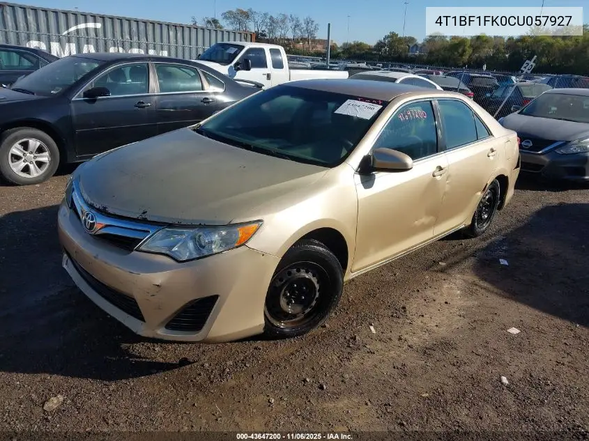 4T1BF1FK0CU057927 2012 Toyota Camry Le