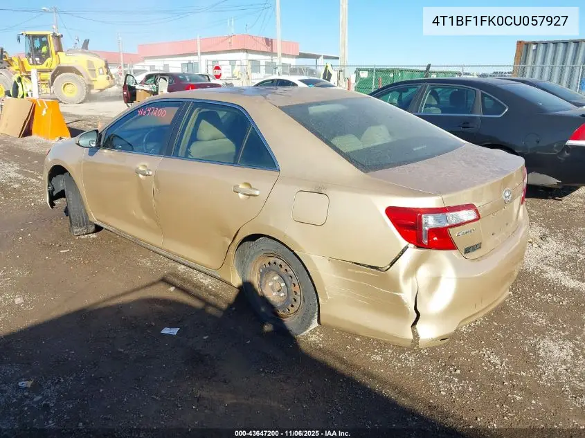 4T1BF1FK0CU057927 2012 Toyota Camry Le