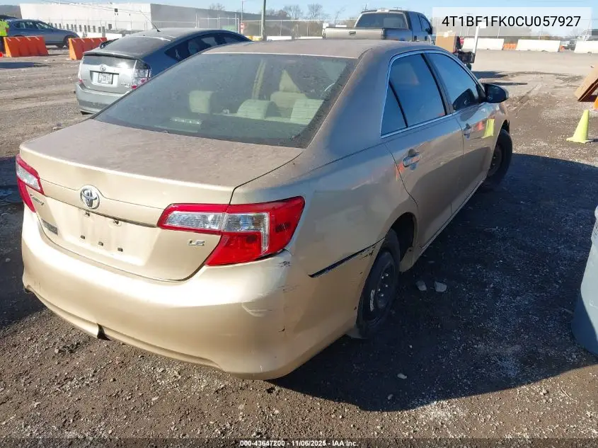 4T1BF1FK0CU057927 2012 Toyota Camry Le