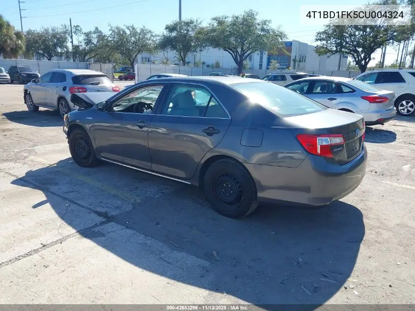 4T1BD1FK5CU004324 2012 Toyota Camry Hybrid Le